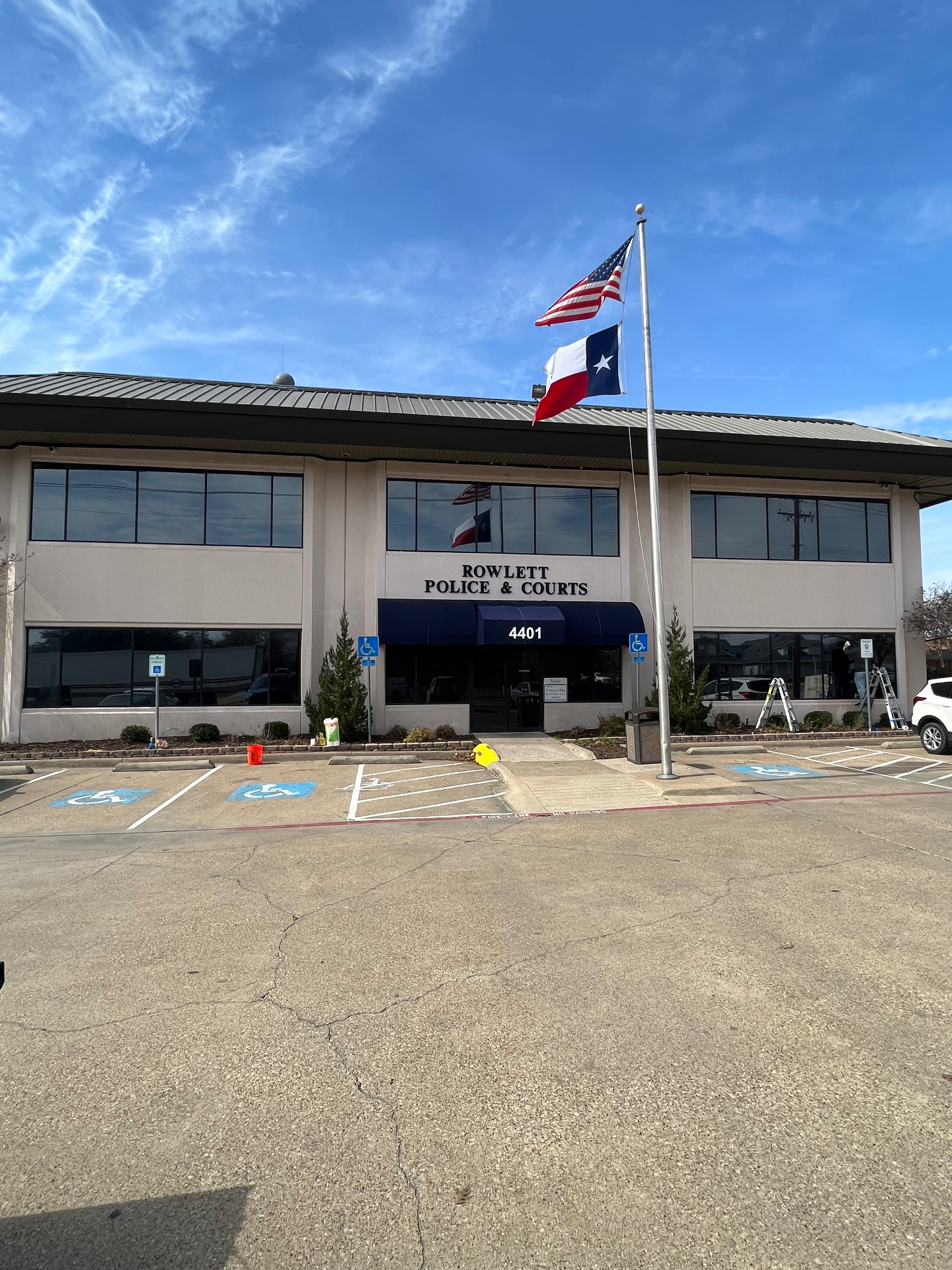 Rowlett Police & Courts building with professional window tinting