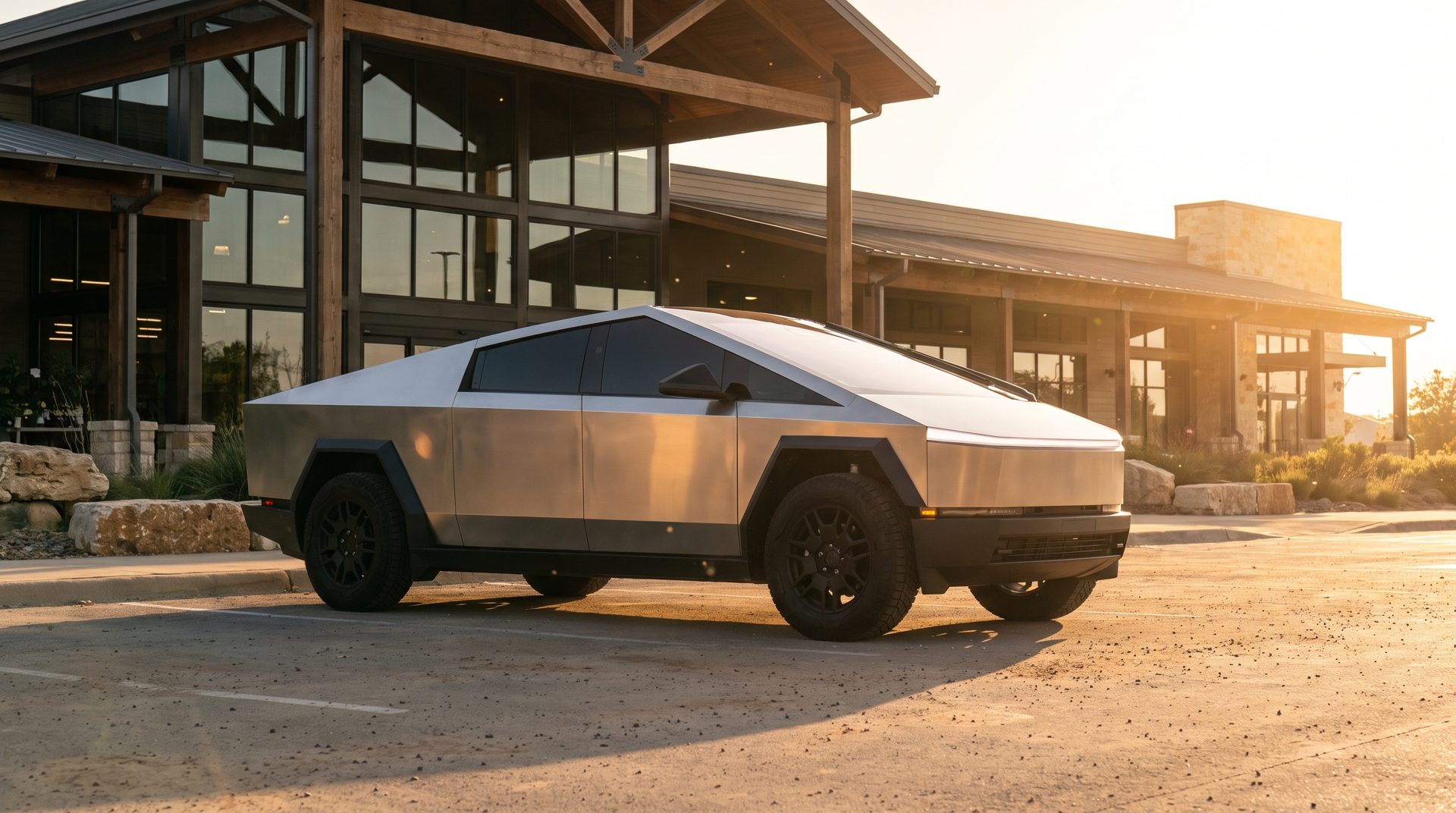 Tesla Cybertruck with dark ceramic window tint